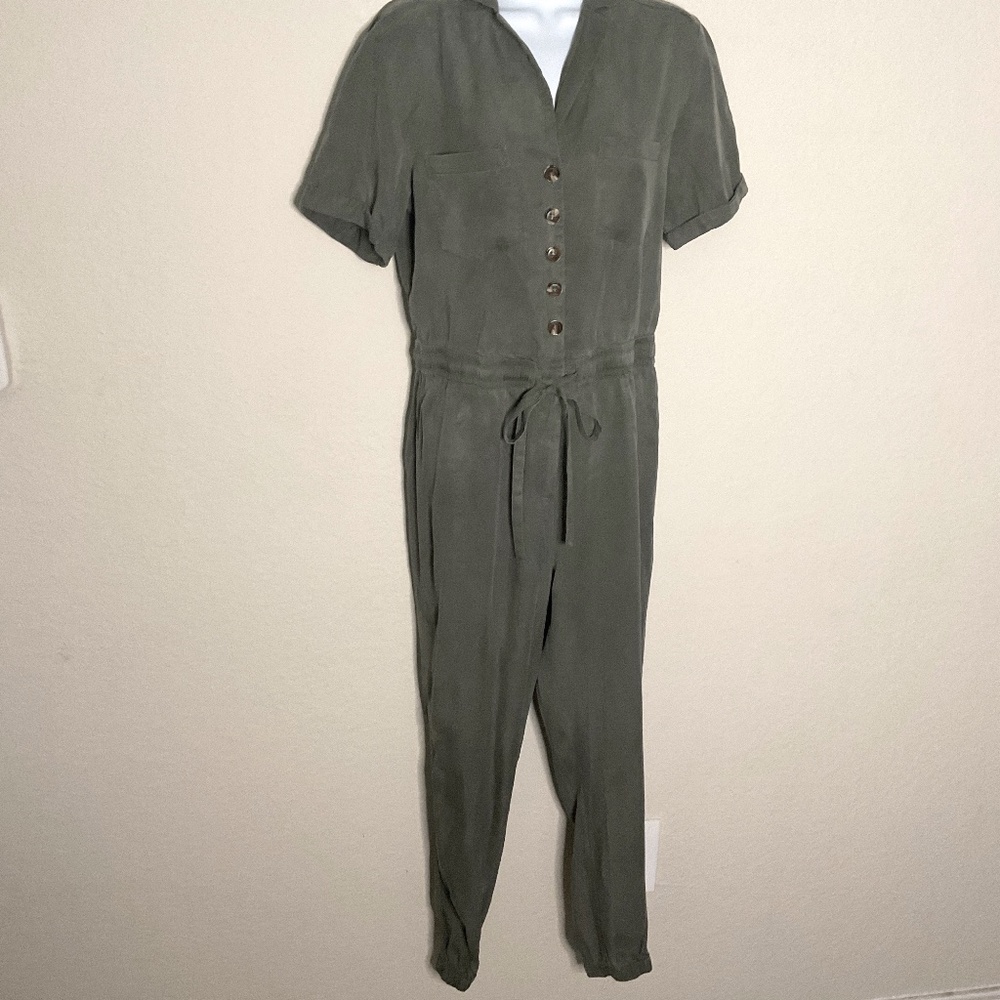 Heartloom Button down Utility Jumpsuit Olive, Small